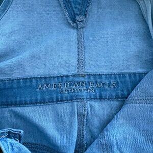 American Eagle Outfitters Light Blue Denim Jumpsuit
